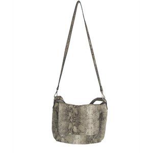 Liz Claiborne Womens Purse Medium Crossbody Tan Snake Print Adjustable Straps
